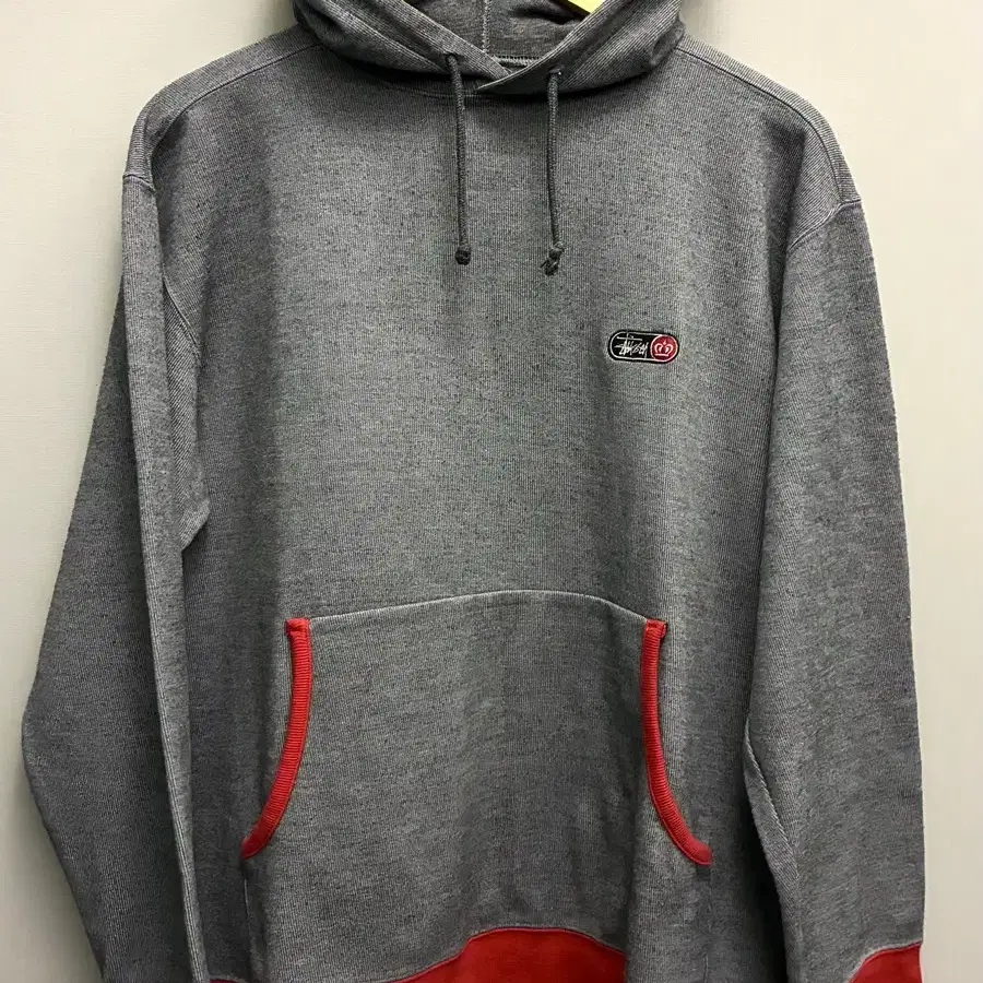 (S~M)00s Stussy 스투시 빈티지 크라운 자수 로고 배색 후드티셔츠