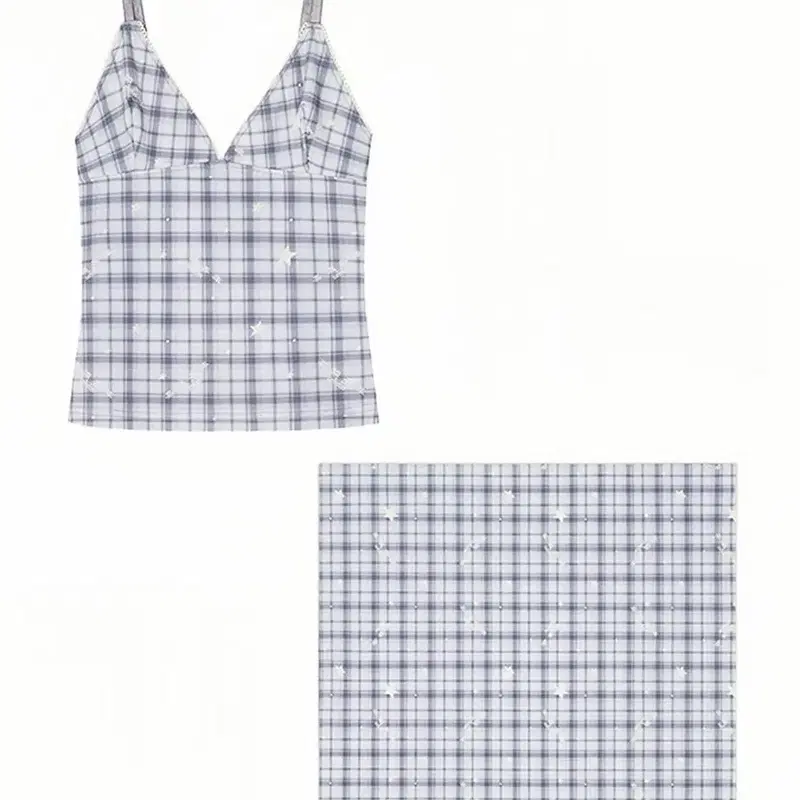 카시코 코지 캐미솔 탑 + 체크 반다나 세트 Cozy Camisole Top checked vandana set