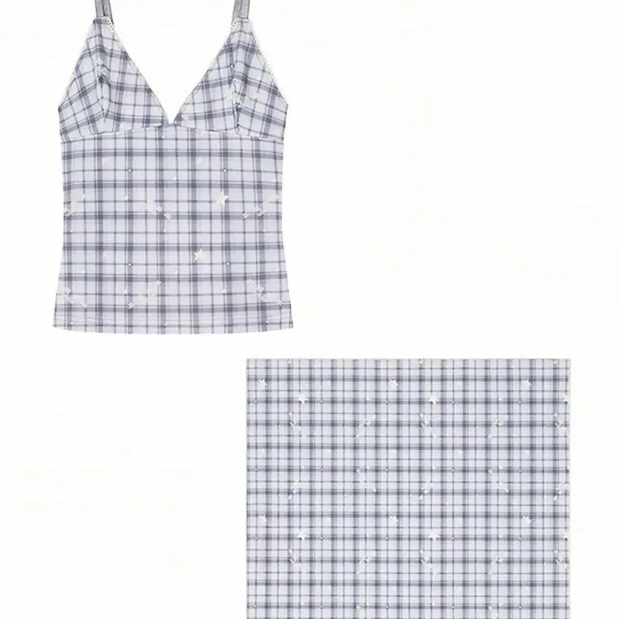 카시코 코지 캐미솔 탑 + 체크 반다나 세트 Cozy Camisole Top checked vandana set 상의 나시