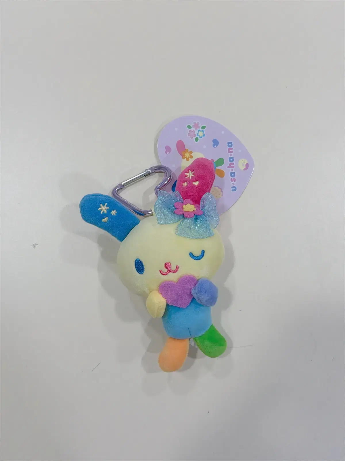 산리오 우사하나 하트고리 인형키링