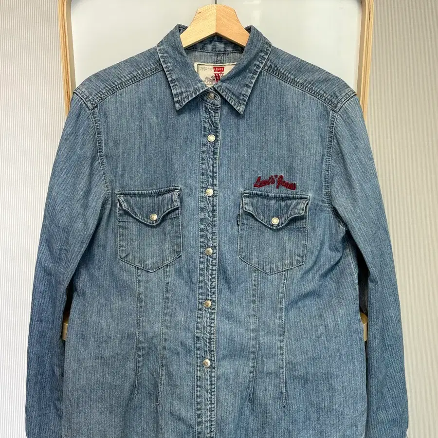 vintage Levis jeans 홍콩메이드 자수 데님 웨스턴 셔츠
