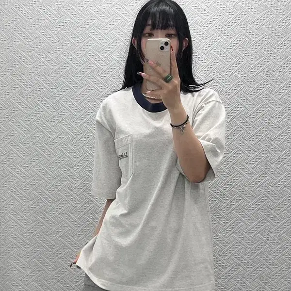 엘엘빈 빈티지 캐주얼 레트로 링거티 포켓 워크 반팔티 M C14162