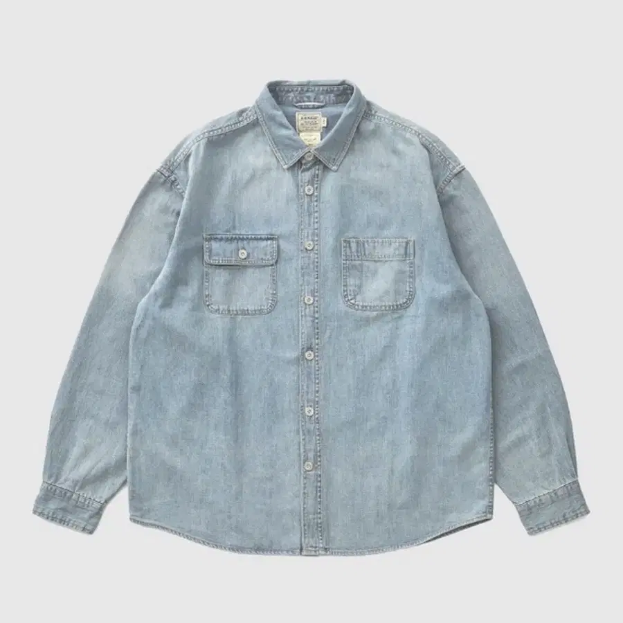 카키스 2p denim work shirt light blue