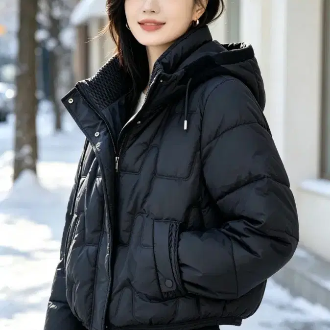 여성 패딩 점퍼 블랙