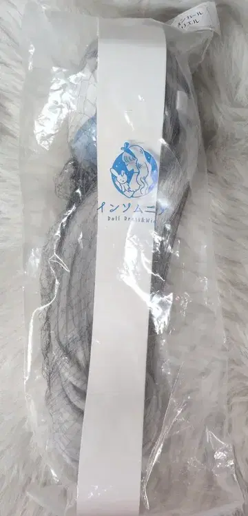 인섬니아 SD DD 사이즈 인형 가발 리본 포함 롱 포니 실버 x 블루