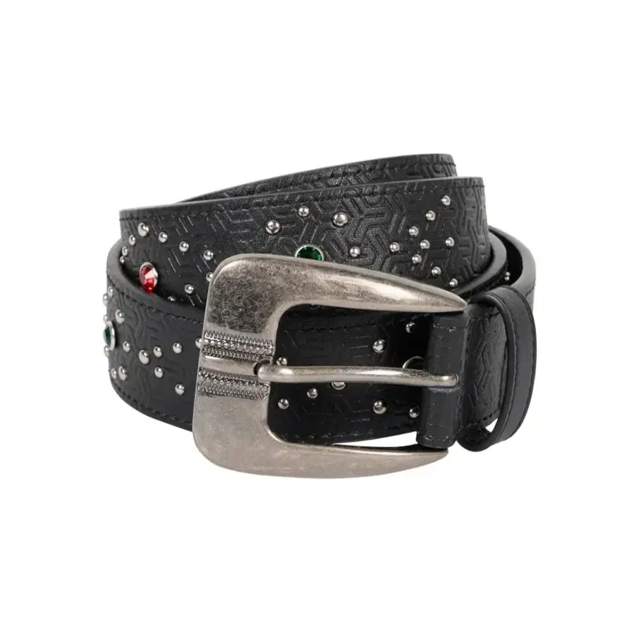 아캄 벨트 Gem Studded Leather Belt (Black)