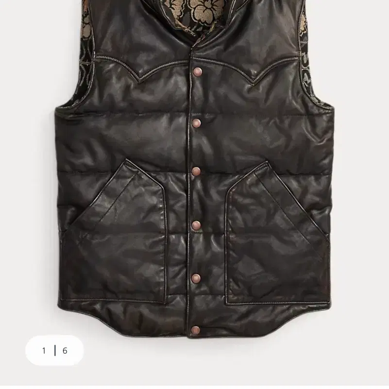 RRL 리버시블 레더 자카드 베스트 xl