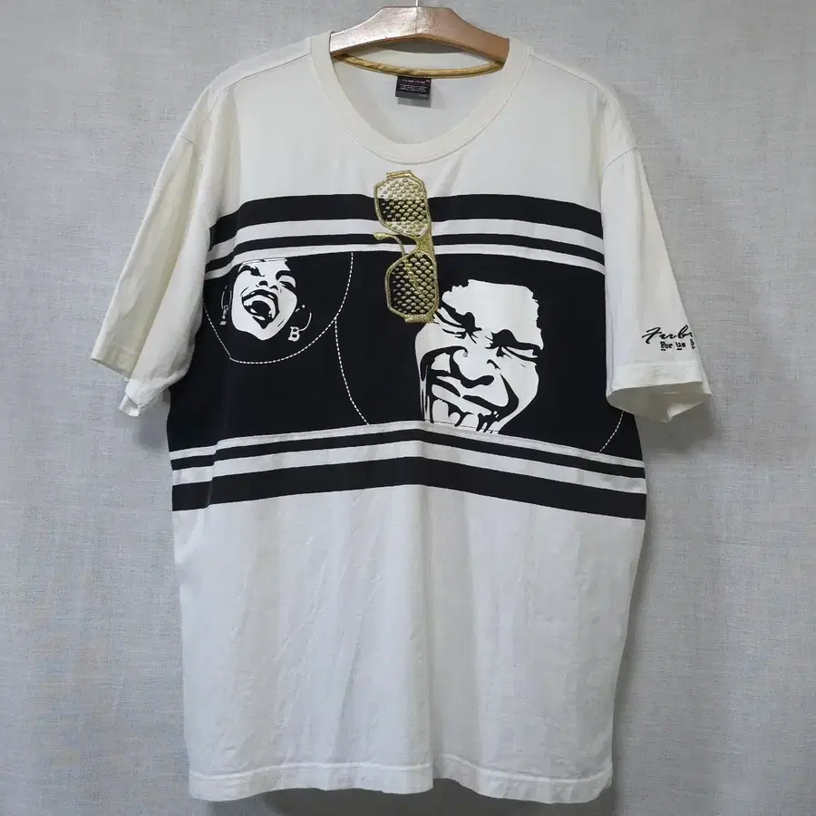 희귀 매물 Y2K 힙합 빈티지 후부 FUBU 올드스쿨 큐빅 반팔 티셔츠 110 XXL
