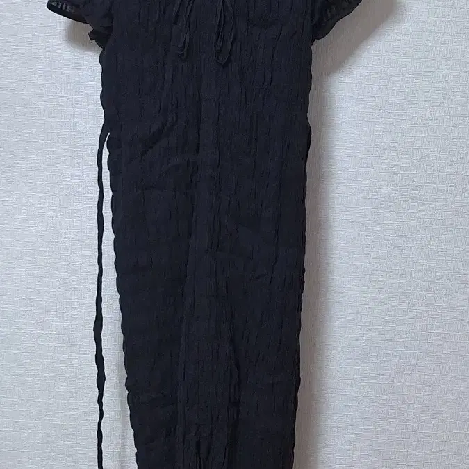 블랙 셔링 롱 원피스