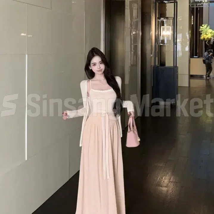 [빠른발송] 캐러세트 나시 가디건 스커트