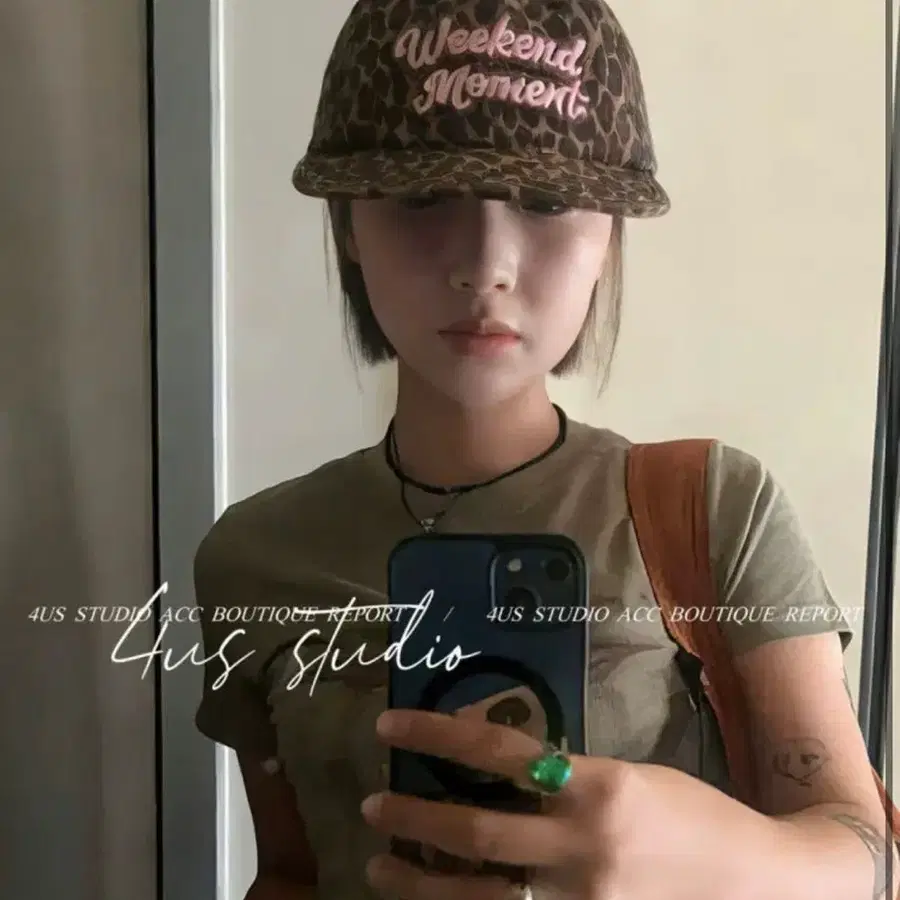 Weekend Moment 호피패턴 캠프캡 갸루 남녀공용 호피 캠프 캡 모자 레오파드 레 터링 밀리터리 키치 레오파드 캠프캡