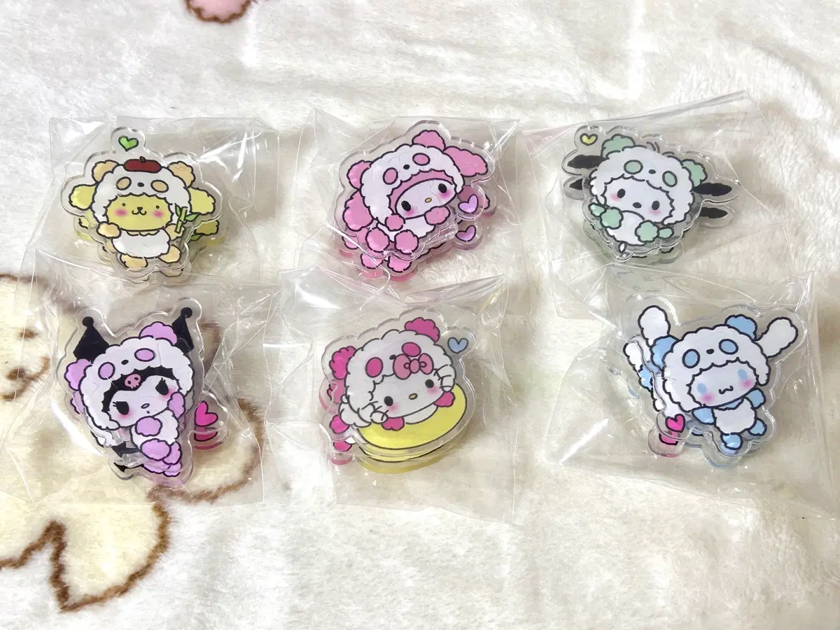 산리오 집게 6종 세트 1set