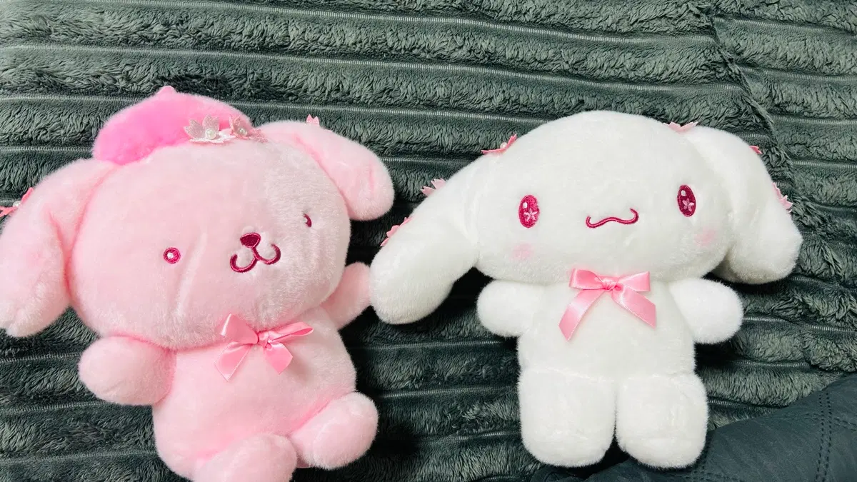 산리오 시나모롤 폼폼푸린 인형 핑크 벚꽃 일괄