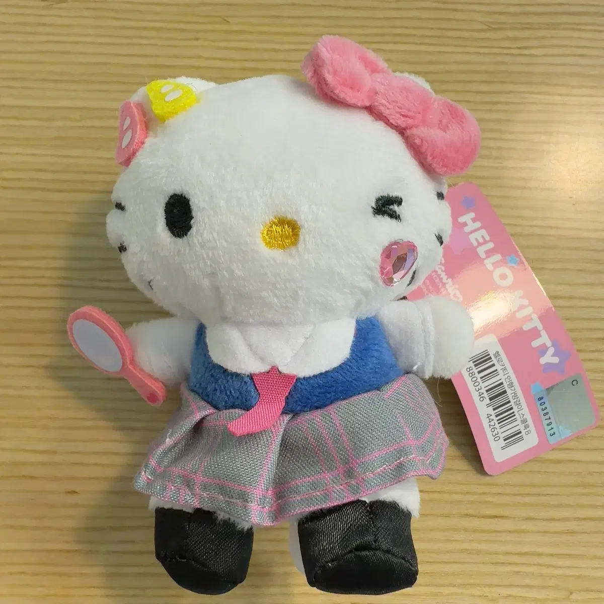 산리오 헬로키티 스쿨룩 8cm 인형 키링 가방걸이