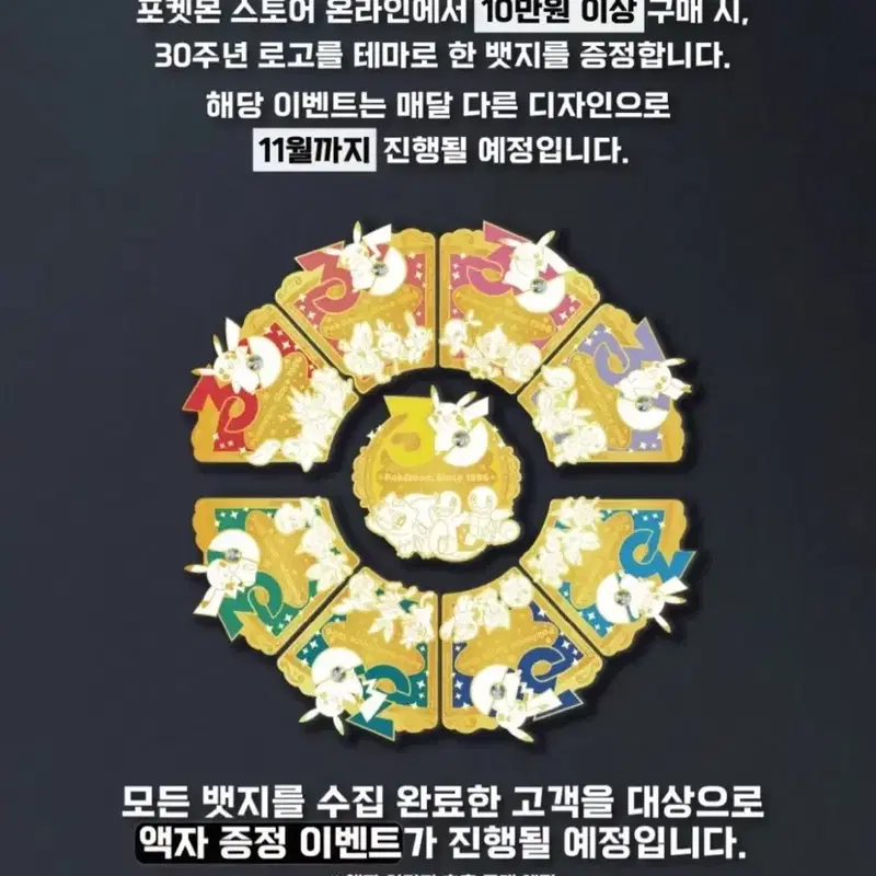 포켓몬 30주년 뱃지 3,4,5,6,7월