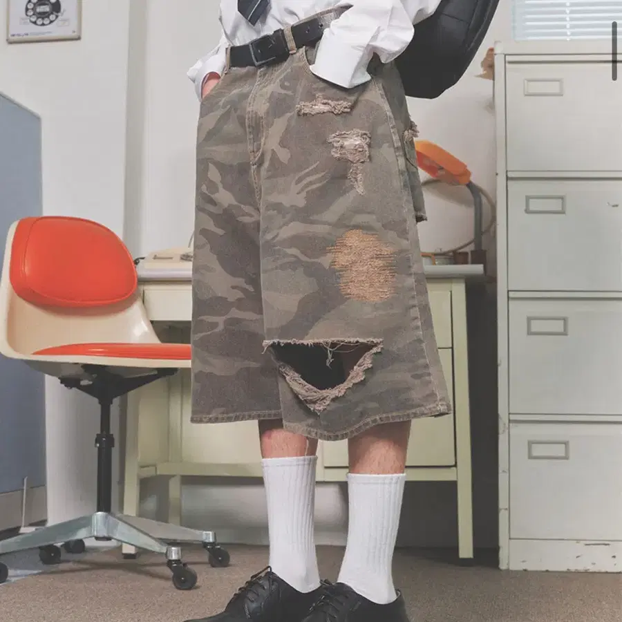 메인부스 디스트로이드 카모 버뮤다 빈티지 카키 2사이즈