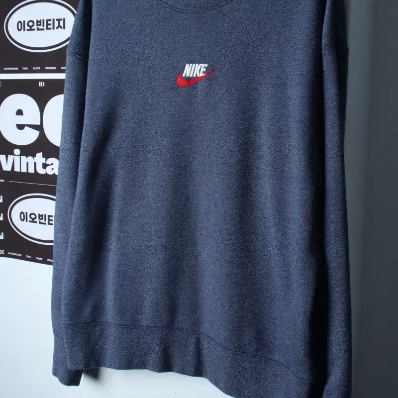 (L-XL) 나이키 맨투맨 티셔츠 헤리티지 센터로고 블루-H37178