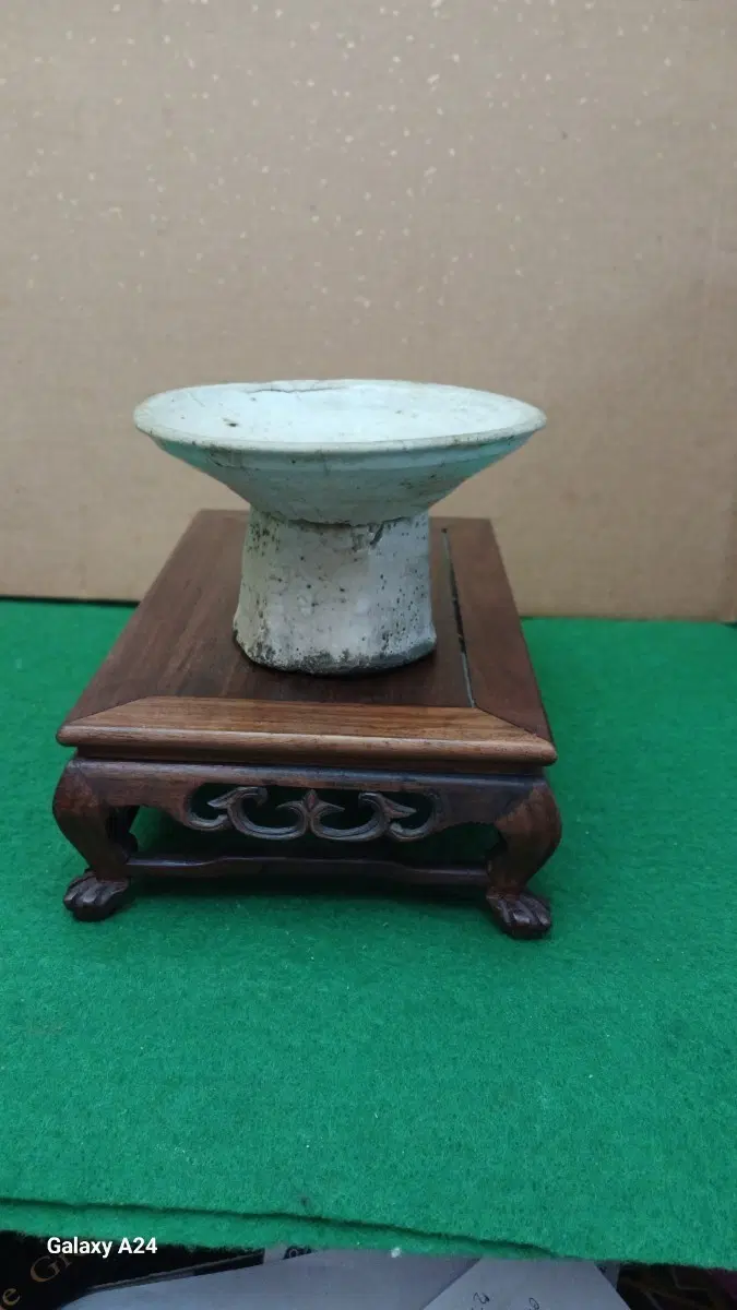 *조선백자 높은굽 제기(고족배)(높이:9cm)