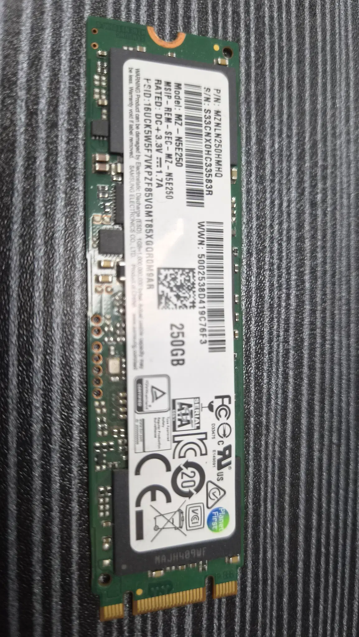 [당일 무료배송] 삼성전자 PM871 250G M.2 가성비 SSD 팝니다