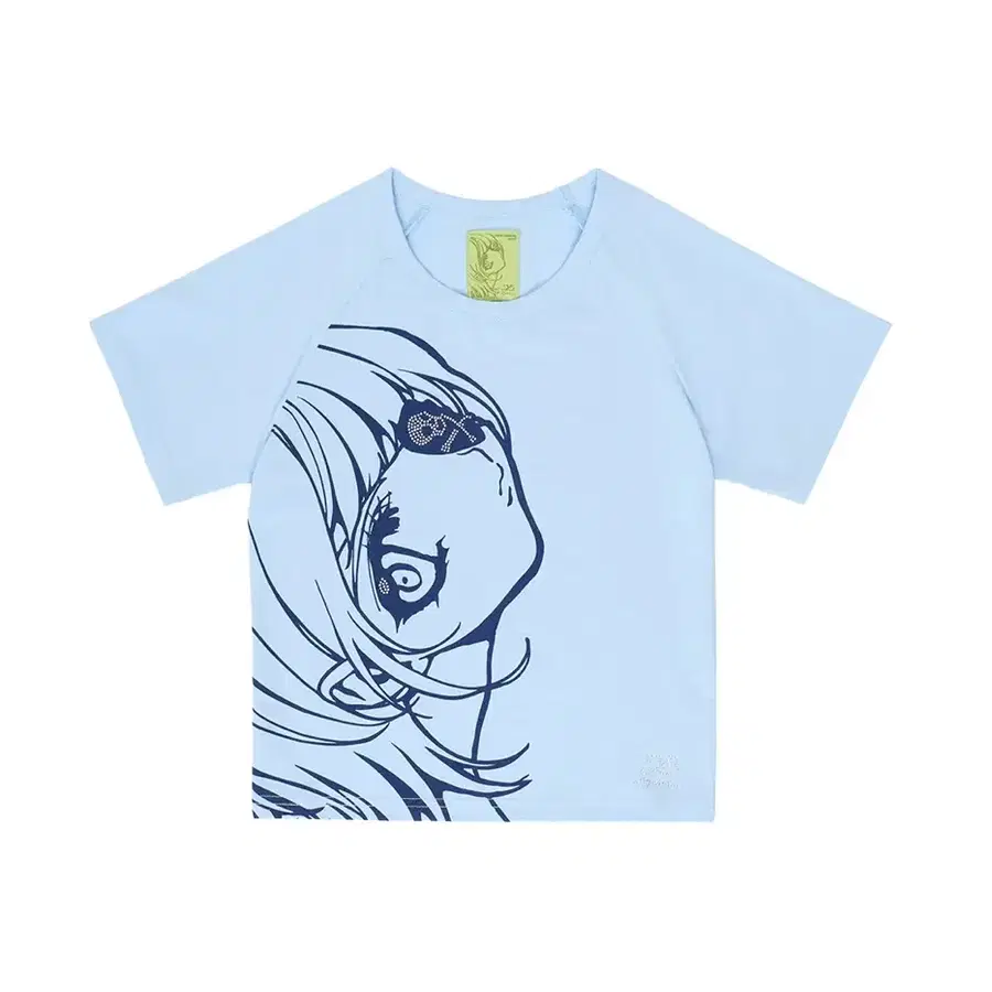 Yuminha Rhinestone Baby Tee (Sky)