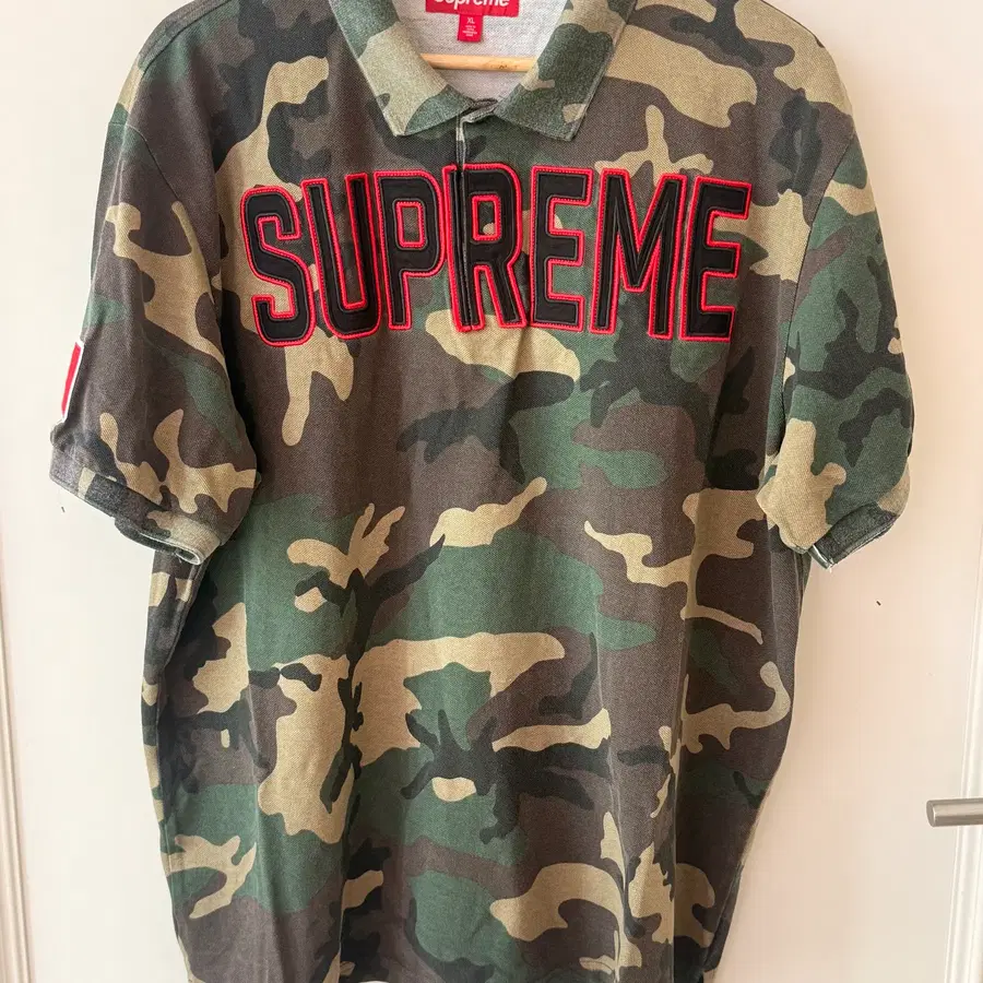 슈프림(SUPREME) 트윌 아플리케 폴로 우드랜드 카모 - 25FW