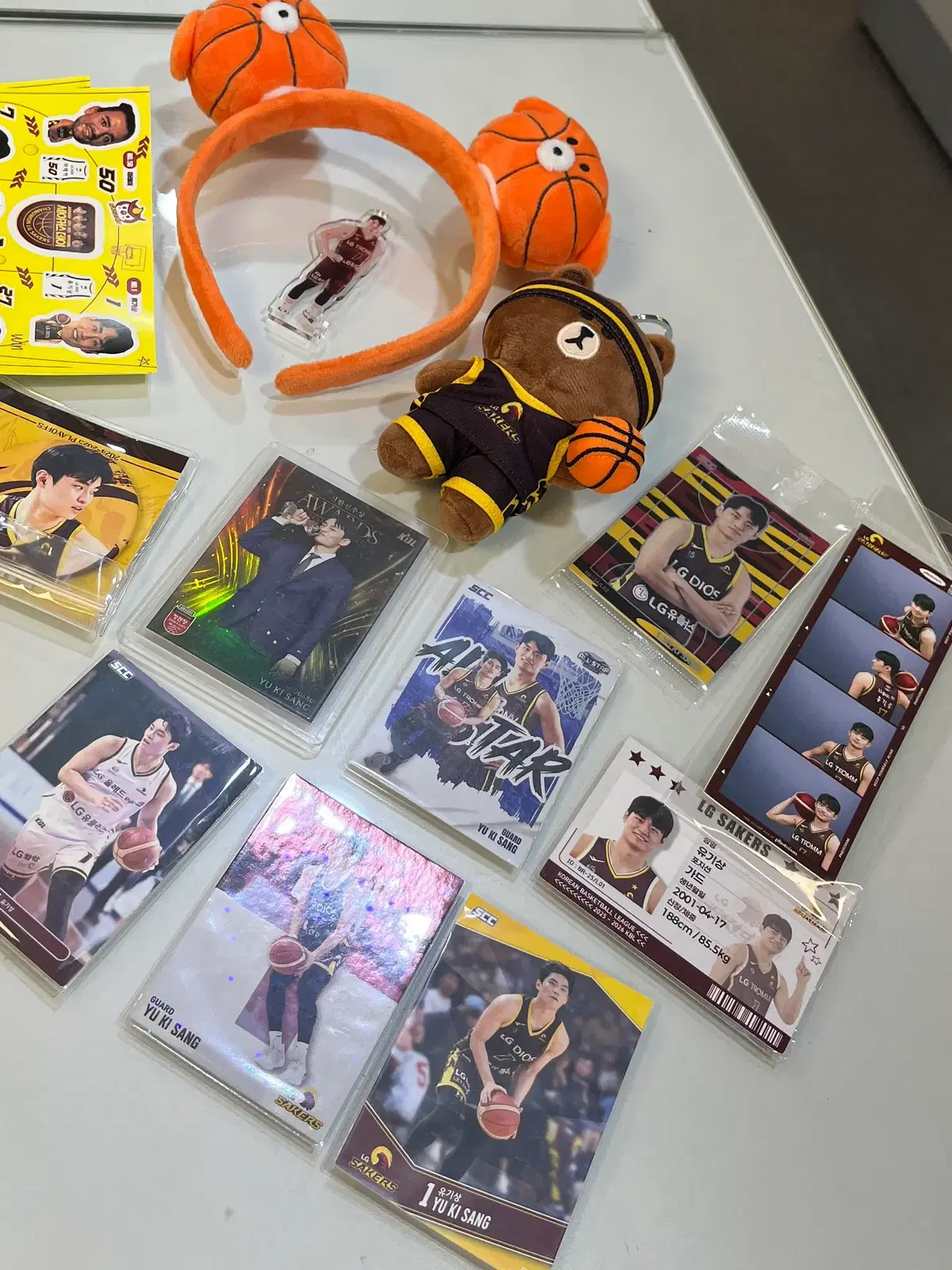 kbl 라인프렌즈 인형및 공아지 머리띠외