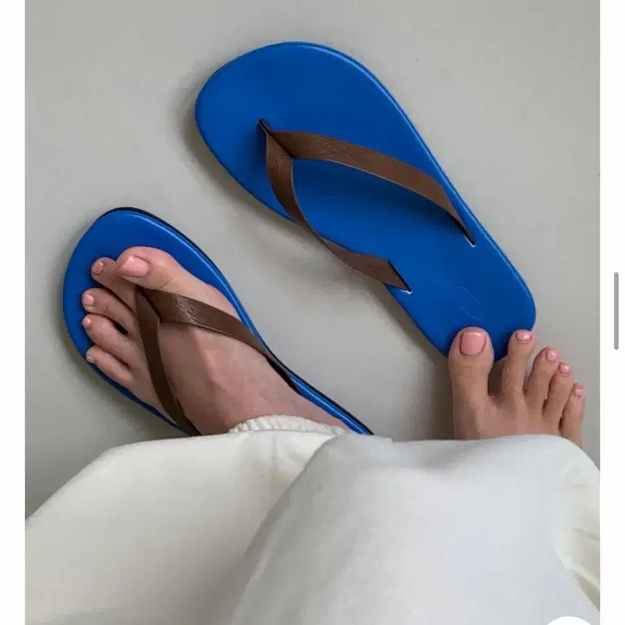 배색 플립플랍 쪼리 블루 새상품