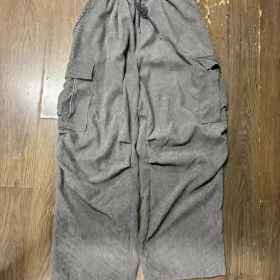 코듀로이 카고 바지 그레이