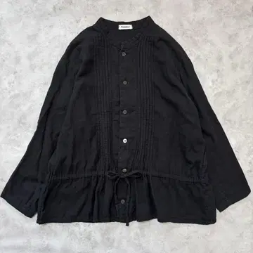 플랜테이션 핀턱 셔츠 블라우스 블랙 XL