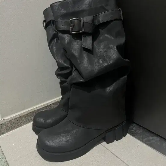 기모 두꺼운종아리 부츠 블랙