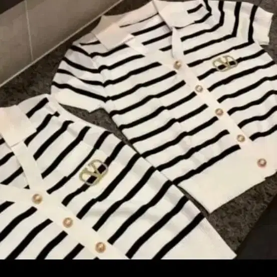 브이로고 단가라 가디건 반팔