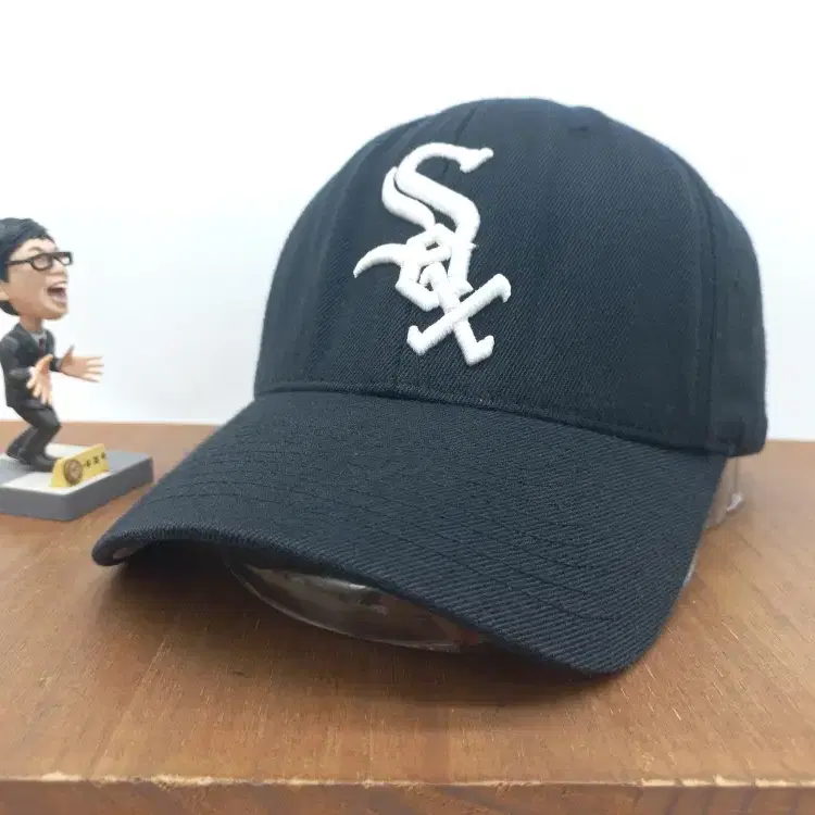MLB 시카고 화이트삭스 자수 올드스쿨 빈티지 모자 볼캡 블랙