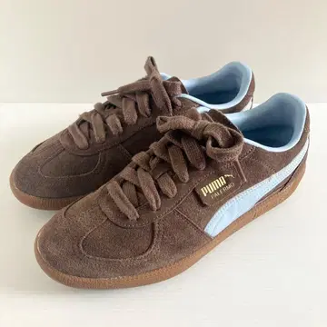 [거의 미사용] PUMA 푸마 팔레르모 브라운 스카이블루 블루 25.5