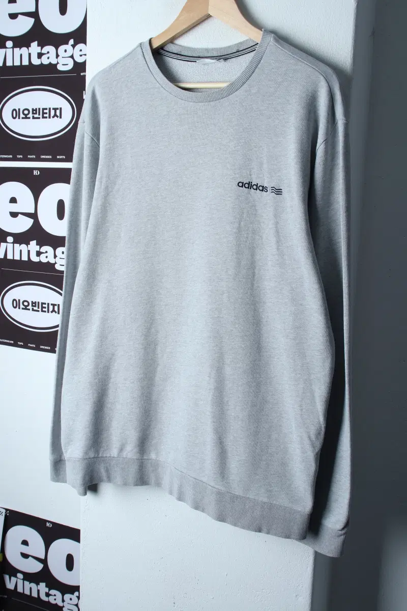 (XL-2XL) 아디다스 맨투맨 티셔츠 골프 오버핏 그레이-H37199