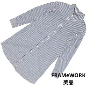 [새상품급] 프레임워크 FRAMeWORK 스트라이프 튜닉 셔츠 긴팔