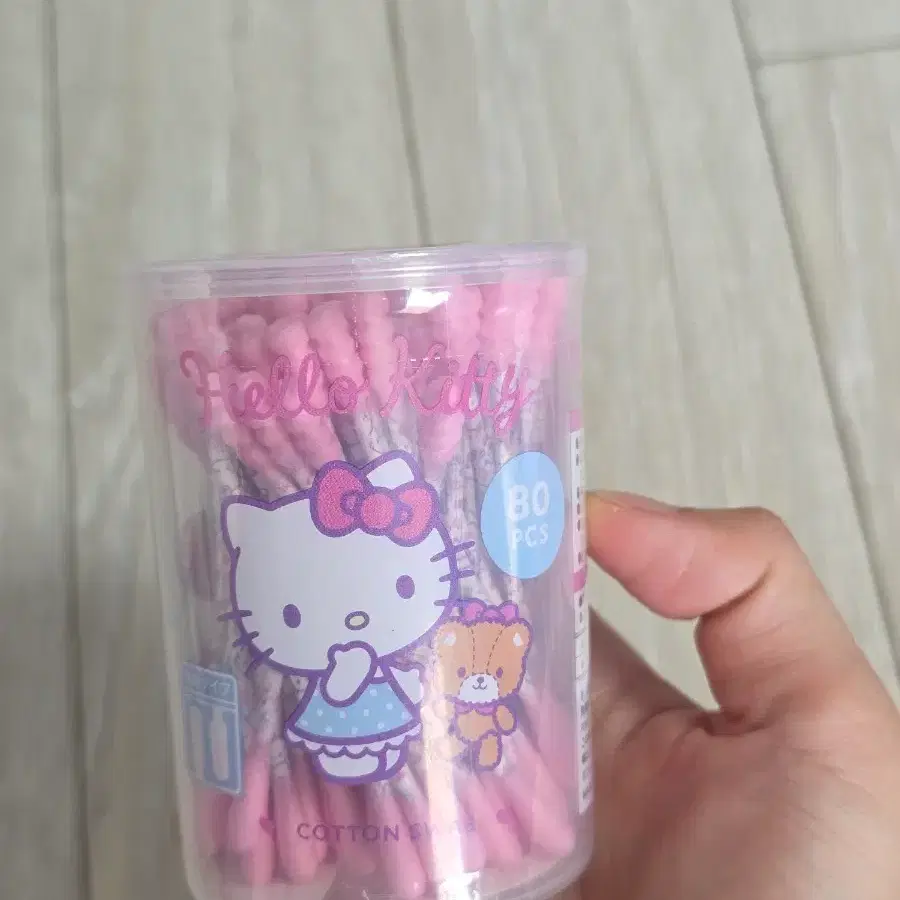 산리오 정품 헬로키티 면봉 핑크
