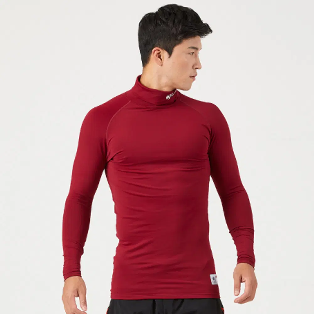 카미스타 언더티 기모 긴팔 언더셔츠 하이넥 KEEPWARM 와인 (100)