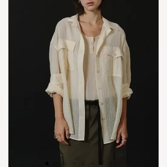 게드 AIRY POCKET SHIRT - BUTTER