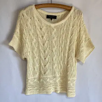 rag & bone 반팔 썸머 니트 케이블 짜임 린넨 혼방 아이보리 S
