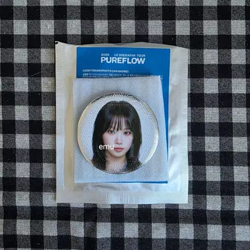 [ 익명 배송 ] LESSERAFIM PUREFLOW 캔뱃지 채원
