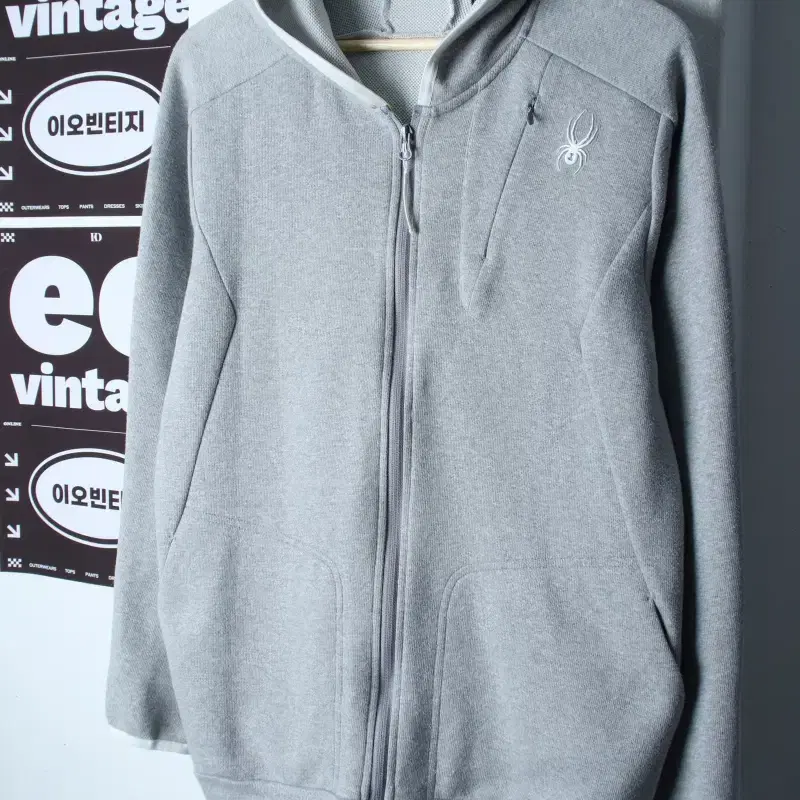 (L-XL) 스파이더 후드집업 수선 기능성 포켓 그레이-H37241