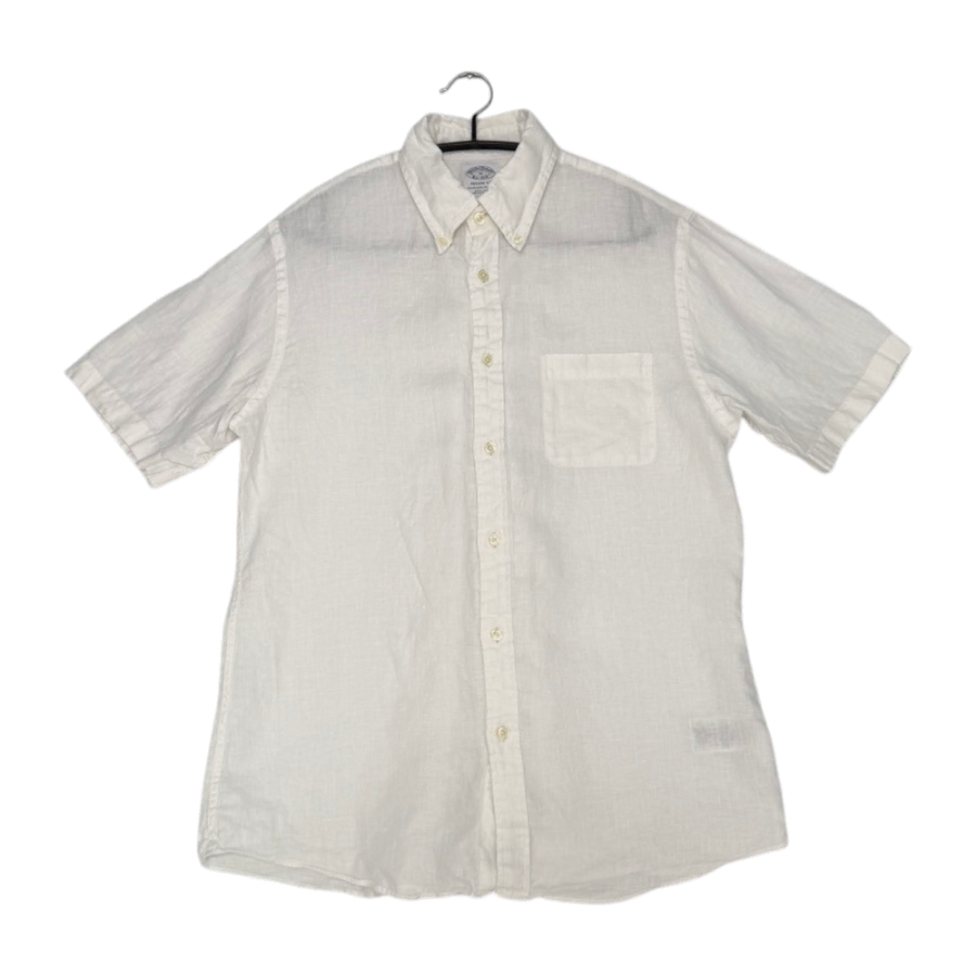 브룩스브라더스 Brooks Brothers 화이트 린넨 반팔 셔츠 M
