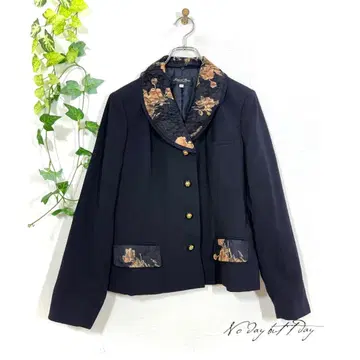 내추럴 베이직 옷깃 레이스 2way 꽃무늬 자켓 13AR XL