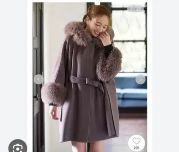 셀포드 퍼 판초 코트