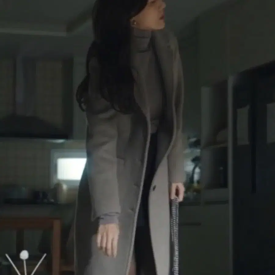 JSNY 21년 김하늘 롱 코트 캐시미어 아워글래스 그레이 제이에스앤와이