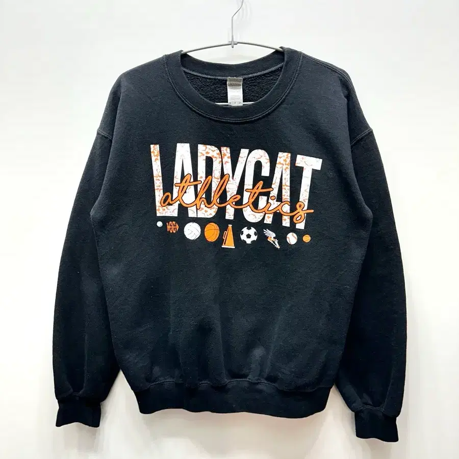길단 LADYCAT 빈티지 맨투맨 블랙 S