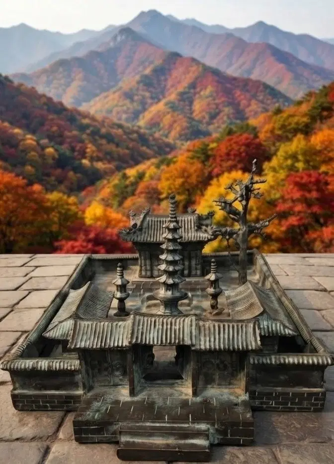 청동 사찰형 불감 ! 희귀 불교 미술품! 청동 작품 !