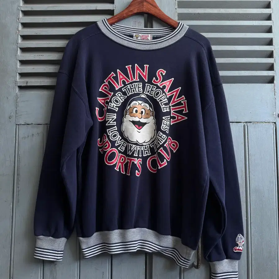 [M]CAPTAIN SANTA 캡틴 산타 네이비 링거 스웻셔츠