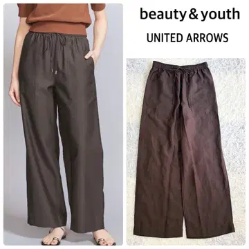 세탁 가능한 BEAUTY&YOUTH 트윌 패치 포켓 이지 팬츠 S 모카