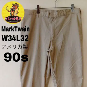 USA 구제 의류 MarkTwain 치노 팬츠 W34 L32 베이지 미국제 90s